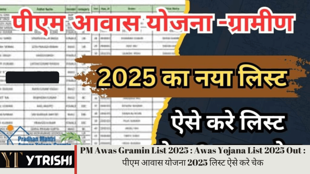 PM Awas Gramin List 2025 : Awas Yojana List 2025 Out : पीएम आवास योजना 2025 लिस्ट ऐसे करे चेक